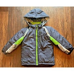 London Fog 4-in-1 Hooded Jacket Boy's Sz 5/6 With Fleece Liner  Green